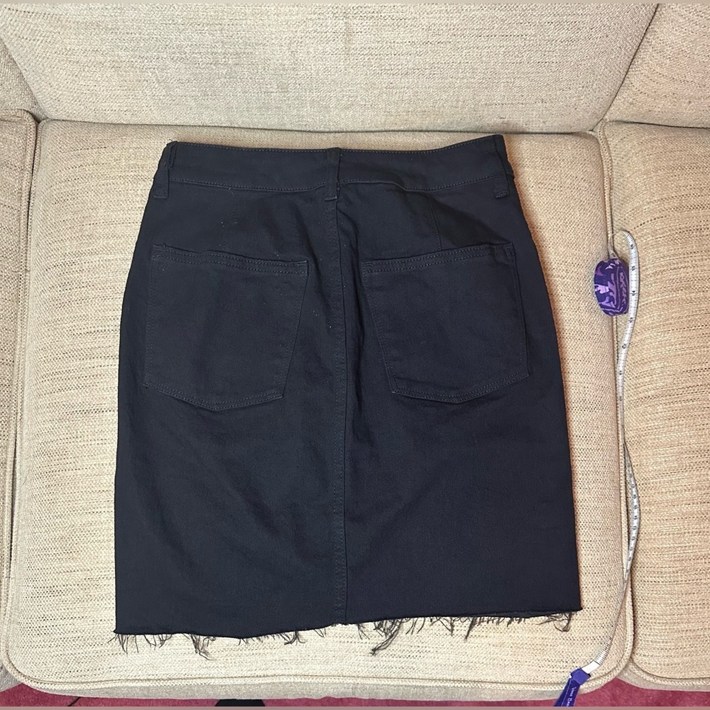 H & M & Denim Jet Black Jean Pencil Skirt - Picture 5 of 6